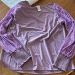 Bibi Lavender Long Sleeved Top. Sequin Sleeves. Purple Size XL Photo 1
