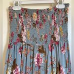 Forever 21  Slate Blue Floral Cottagecore Strapless Maxi Dress Photo 2