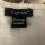 Style House Women's  Cream V-Neck Baby Doll Ruffle Swing Dress Size Medium Photo 2