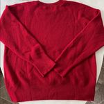Madewell 100% Cashmere Red Thermal Waffle Knit Crewneck Sweater Sz S Photo 5