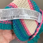 ZARA  Striped Pink/Teal/White Knit Open Back Halter Crop Top Photo 3