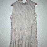 Jessica Simpson  Women's Beige White Striped Linen Blend Tiered Dress Size Large Photo 2