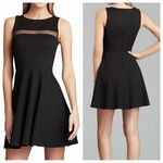 Amanda Uprichard  black mesh panel mini dress lbd Photo 1