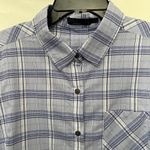 prAna Plaid Roll-Tab Button Womens Shirt Size Small Purple Long Sleeve Western Photo 1