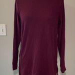 Tommy John Zen ribbed long sleeve crew in port Royal (maroon) size small lounge Red Photo 0