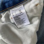 American Eagle  Medium Wash Mom Jeans High Rise Distressed Ripped Size 2 Long Photo 8