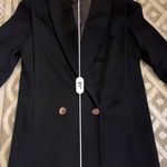 Jules Miller Black Oversize Wool Vintage 1980's Coat, Big Shoulders, S/M. Photo 6