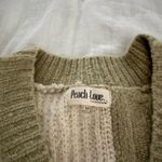 Peach Love California Peach Love Women’s Medium Green Patchwork Chunky Sweater Photo 2