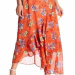 Adelyn Rae  Orange Floral Asymmetrical Dress Size XS Photo 2