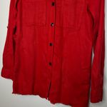 ZARA Premium Denim Red Button Down Casual Long Sleeve Shirt Size XS Photo 3