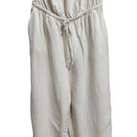 EXPRESS  Womens Strapless Linen Blend Jumpsuit Wide‎ Leg cropped Size Medium Photo 0