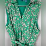 Draper James  RSVP Linen Blend Green Floral Button Front Maxi Dress XL Cottage Photo 1