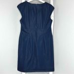 Connected Apparel Dress M Navy Blue Leopard Print Lined Career Party Photo 1