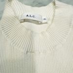 ALC Frank A.L.C. Womens Cream Ribbed Sleeveless Mock Neck Knit Tank Top XS Photo 3