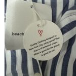 BeachLunchLounge  Olive Stripe‎ Tie Waist Top NWT Size M Photo 4