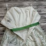 David's Bridal  Women's Strapless Bridesmaid Summer Dress White Green Floral 6 Photo 5