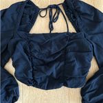 Urban Outfitters  - Balloon Sleeve Square Neck Crop Top in Black Photo 1