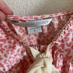Victoria's Secret  Pink Animal Print / Pattern Tie Front Slip / Sleep shirt Small Photo 4