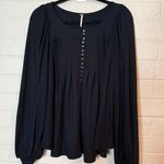 Free People Black Cotton Blend Long Sleeve Ladies Top Size S ✨ Photo 2