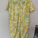 Vintage 1960s Floral Print House Coat Dress Approx Women's Size Medium / Large Photo 0