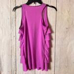 Decree Purple Ruffled Tank Top with Racerback Sz M Photo 4