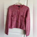 Maje ‎ Knit Cardigan with Shiny Finish- Pink Photo 3
