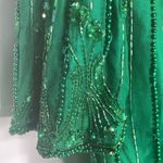 Vintage Silk Beaded Kelly Green Top Nite Waves Samir Suri Size Small Photo 7