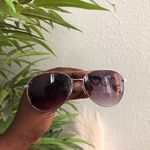 2000s Y2K Funky retro silver tone purple heart cut out aviator sunglasses shades Photo 4