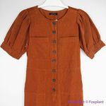 Madewell NEW ‎ Corduroy Puff-Sleeve Button-Front Jumpsuit, 00P Photo 4