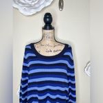 Lane Bryant NTM: Horizontal Stripes Multi Blue Color Oversized Sweater Sz 22/24 Photo 2