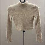 ZARA Soft Fuzzy Knit Mock Neck Sweater - Cream (Size S) Photo 0