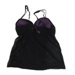 Jolinesse 1990s Vintage Sexy Purple and Black Lace Lingerie Top 34B Photo 4