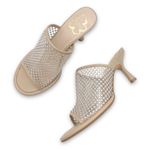 Ted Baker  Celya Crystal Mesh Heeled Mules Sandals Nude Tan Size EU 39 US 8.5 Photo 5