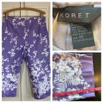 Koret Pants Women's 8 Stretch Zipper‎ Purple Floral Office Church 19" Inseam Size 28 Photo 2
