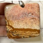 Sterling silver square picture jasper pendant necklace Photo 9