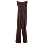 Monteau  Brown Strapless Wide Leg Jumpsuit with Belt NWOT Size Small Photo 1