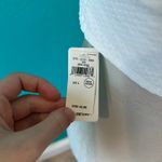 Aerie NWT  Jacquard Longline Scoop Bikini Top White Beach Swim Surfing Size L Photo 4