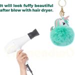 Rhinestone Pink Cat Pompom Key Ring Purse Charm Photo 3