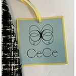 CeCe  Skirt Size 8 Black White Textured Tweed A-Line Mini Sparkle Lined Zip Back Photo 5