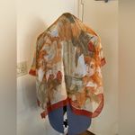Vintage 1970s Italy Scarf Orang 33 X 34 Orange Photo 8