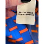 Diane Von Furstenberg  Blue‎ And Orange Silk New Cahil Printed Blouse Size 0 Photo 10