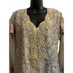 Eid Zahra Rubab Light Green And Pink Dress Sz M Size M Photo 0