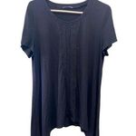 Adrianna Papell Adriana Papell black shark bite top size large w flowy bottom assymetrical hem Photo 0