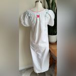 Vintage Mexican Embroidered Floral Dress – White Boho Peasant Midi Festival Size M Photo 7