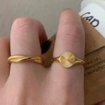 Gold Ring, Twisted Ring Gold, Stacking Ring Photo 2