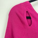 For Love & Lemons  Hot Pink Long Sleeve Cut Out Midi‎ Baddie Sparkle Dress XS Photo 4