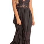 Blashe Black Lace Detail Maxi Dress Size L Photo 0