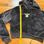 Star Wars  Juniors Medium Gray Fuzzy Baby Yoda Hoodie Cosplay Emo Kidcore Cartoon Photo 2