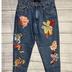 ZARA  Trafaluc Women’s Straight Leg Jeans Flower Patches Size US 6 Photo 0