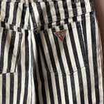 Guess Vintage  Black & White Washed Striped Denim Mini Skirt Size S EUC Photo 11